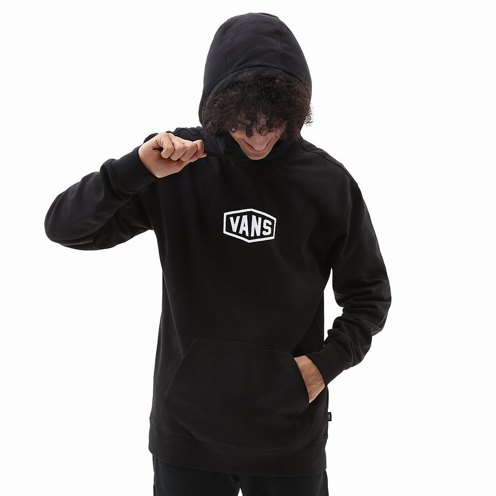 Men's Vans Checkerboard Research Hoodie Black | USA34582