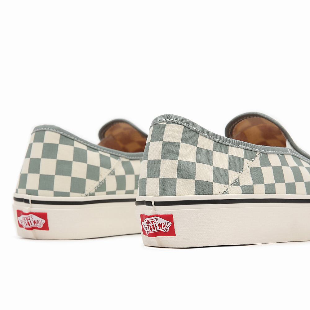 Men's Vans Checkerboard Slip-On SF Slip On Shoes Green | USA79416