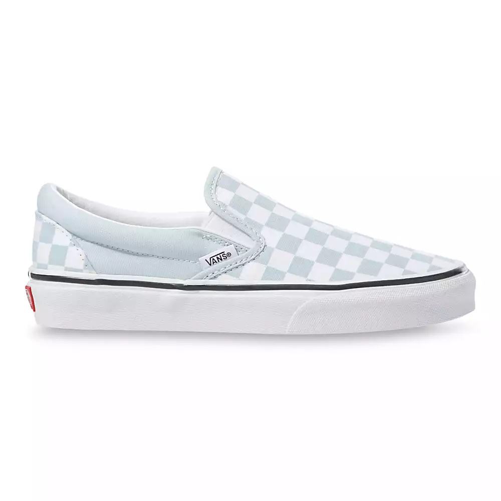 Men's Vans Checkerboard Slip On Shoes Blue / White | USA94562