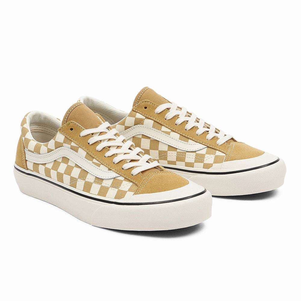 Men\'s Vans Checkerboard Style 36 Sf Sneakers Beige | USA69125