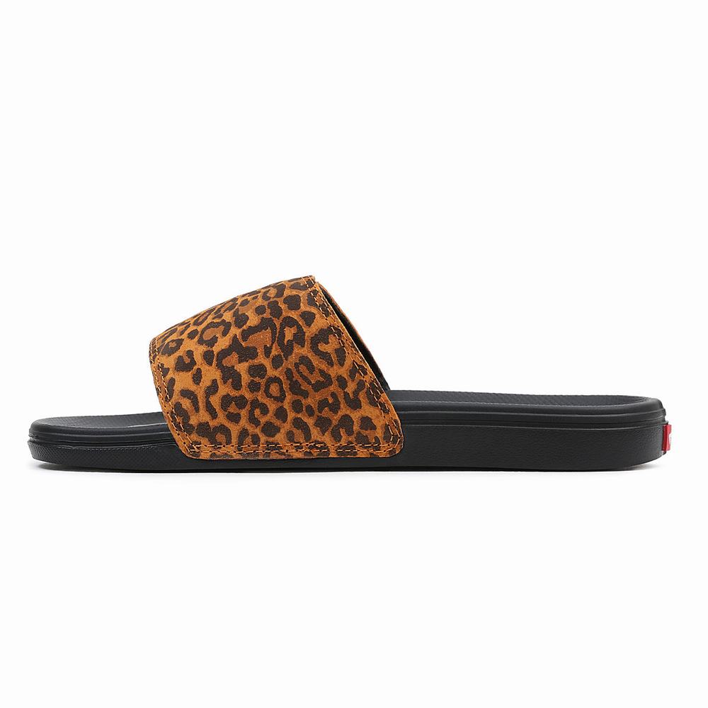 Men's Vans Cheetah La Costa Slides Beige | USA68547