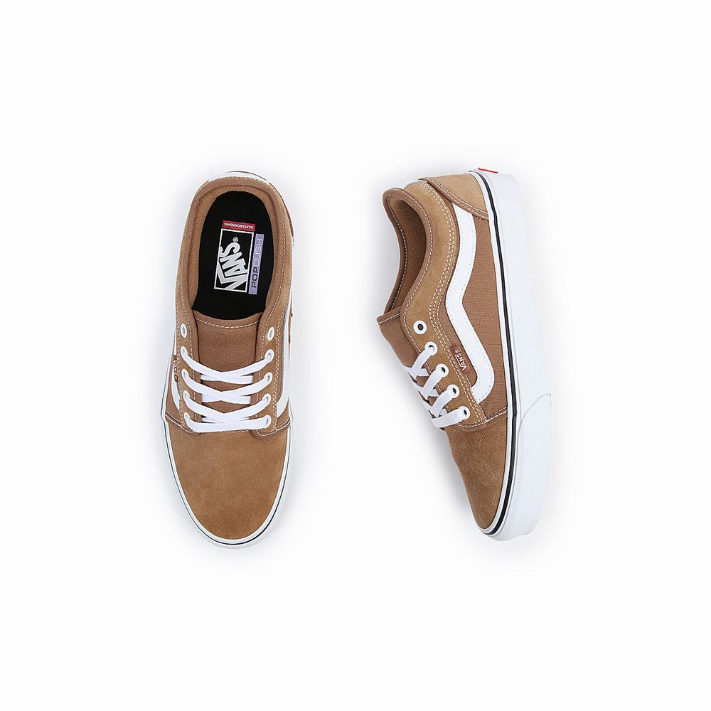 Men's Vans Chukka Low Sidestripe Sneakers Brown | USA06351