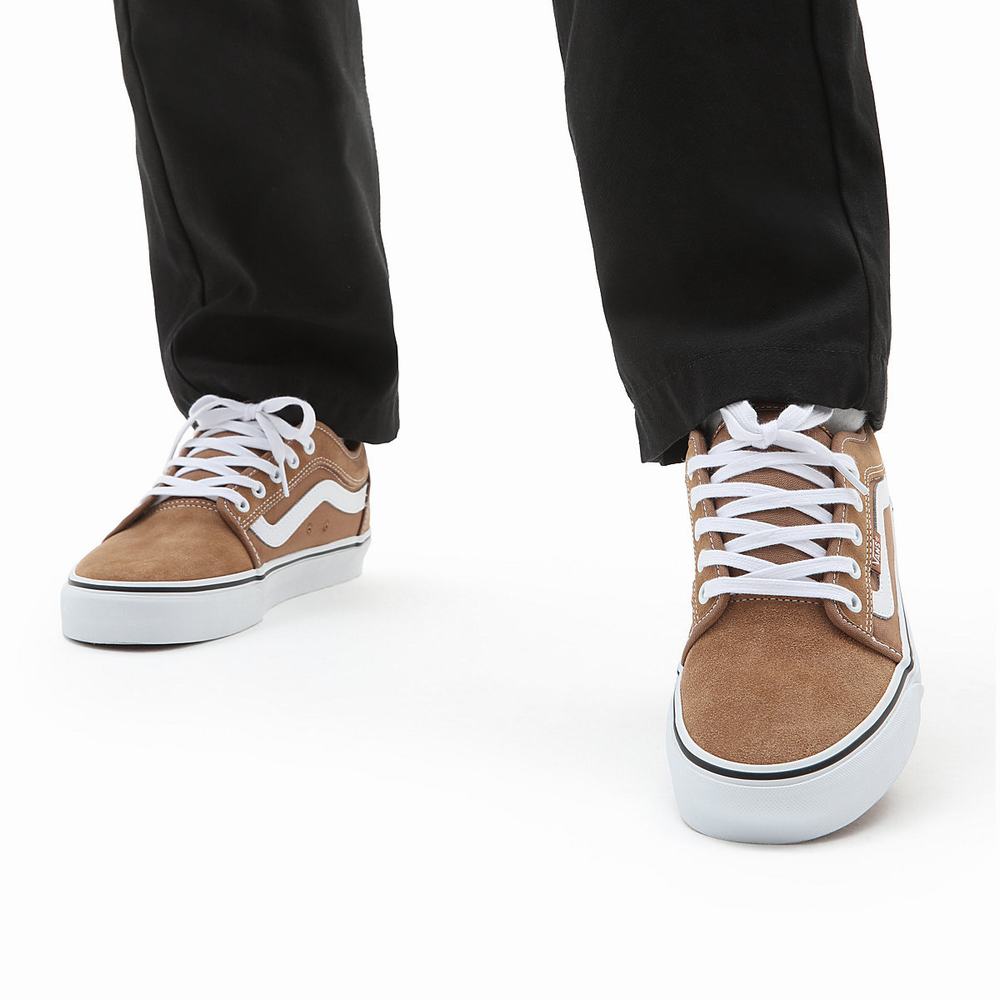 Men's Vans Chukka Low Sidestripe Sneakers Brown | USA06351