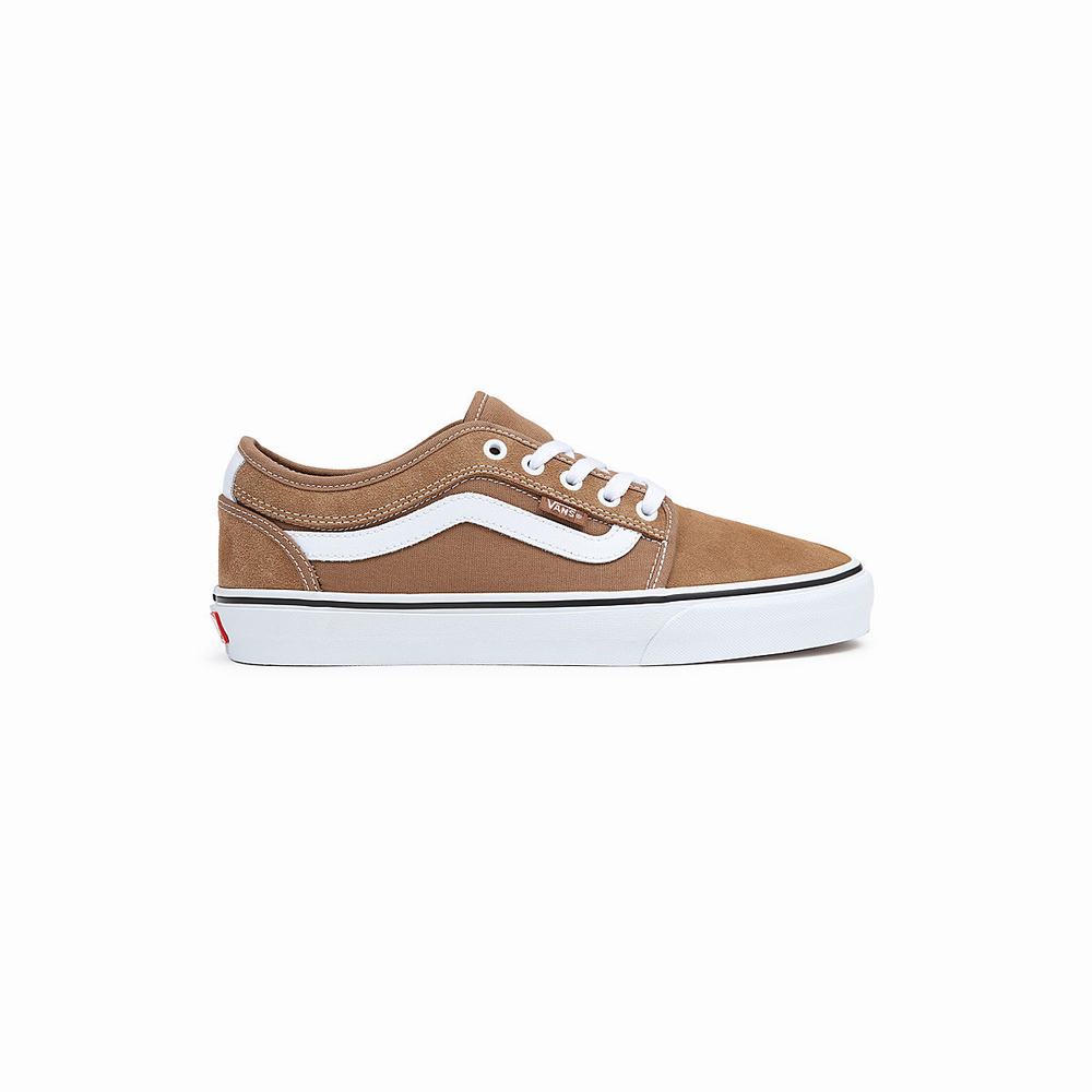 Men's Vans Chukka Low Sidestripe Sneakers Brown | USA06351