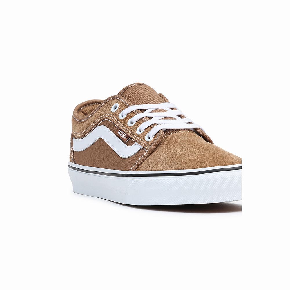 Men's Vans Chukka Low Sidestripe Sneakers Brown | USA06351