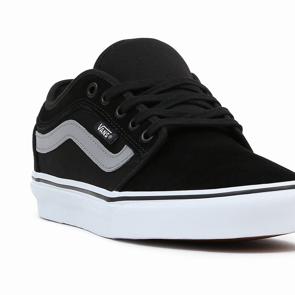 Men's Vans Chukka Low Sidestripe Sneakers Black | USA37842