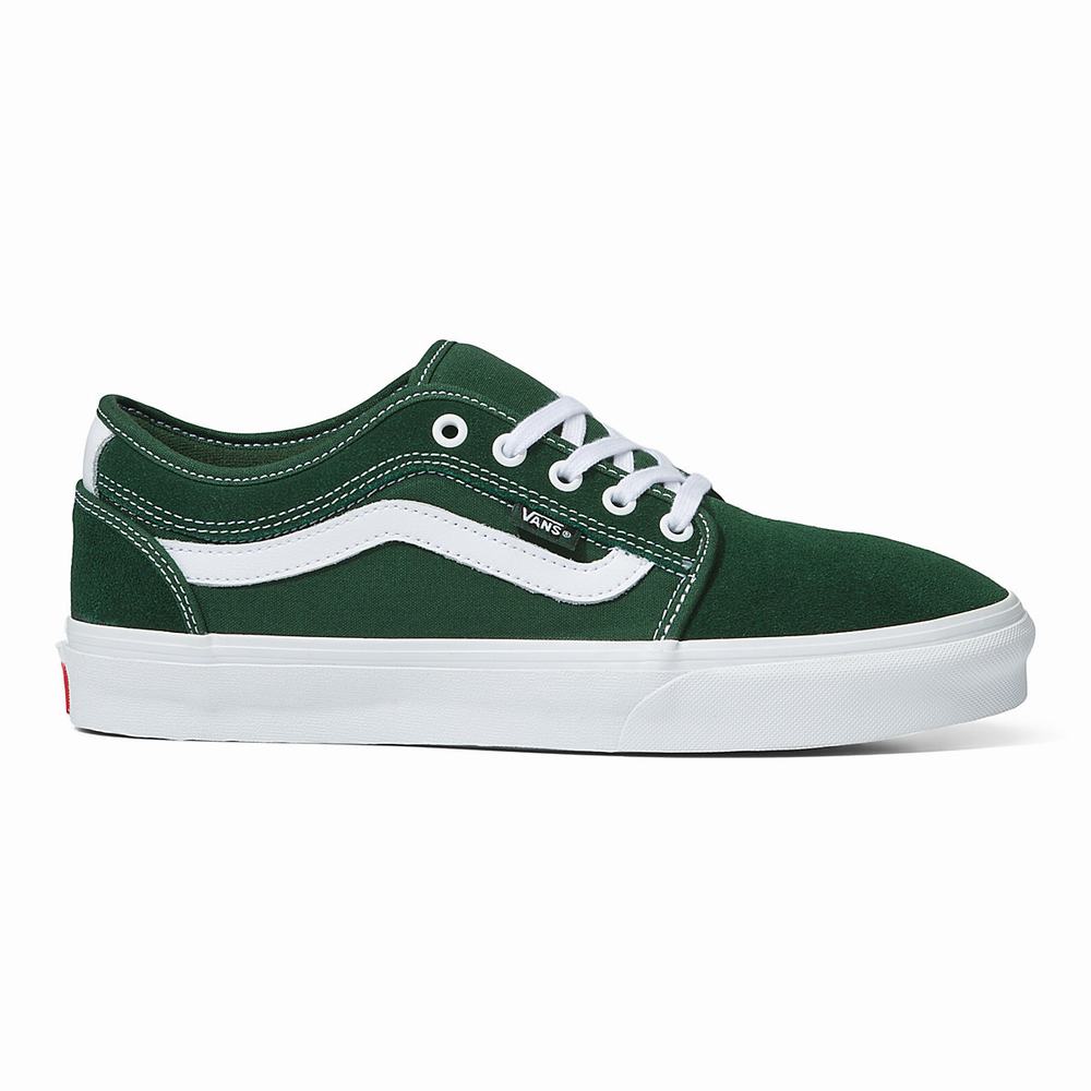 Men's Vans Chukka Low Sidestripe Sneakers Green | USA57190