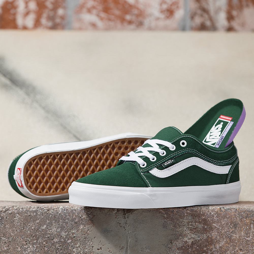 Men\'s Vans Chukka Low Sidestripe Sneakers Green | USA57190