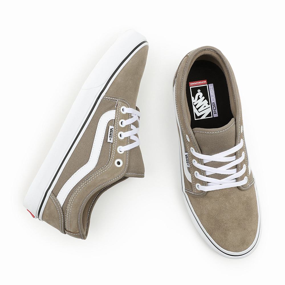 Men's Vans Chukka Low Sidestripe Sneakers Beige | USA59407