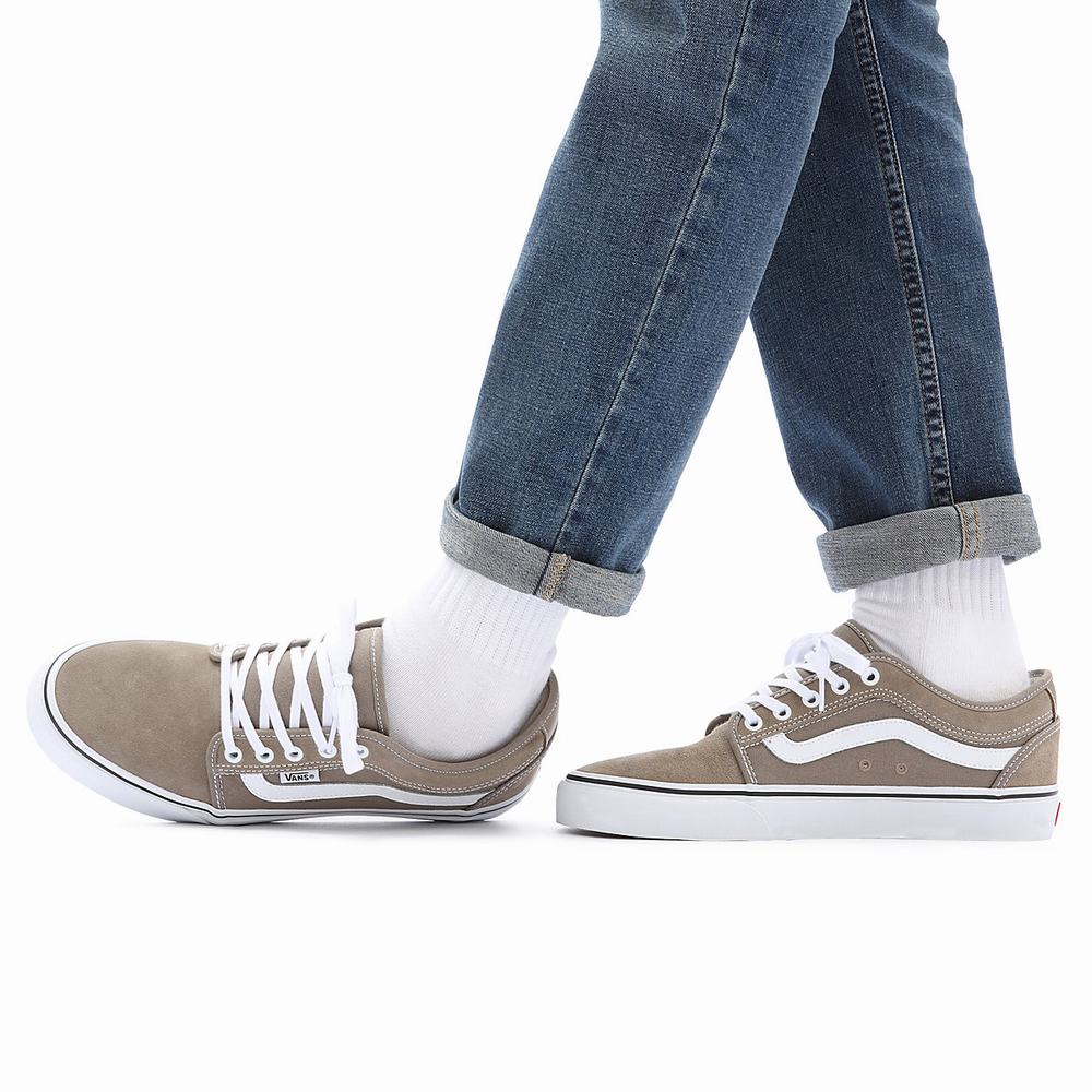 Men's Vans Chukka Low Sidestripe Sneakers Beige | USA59407