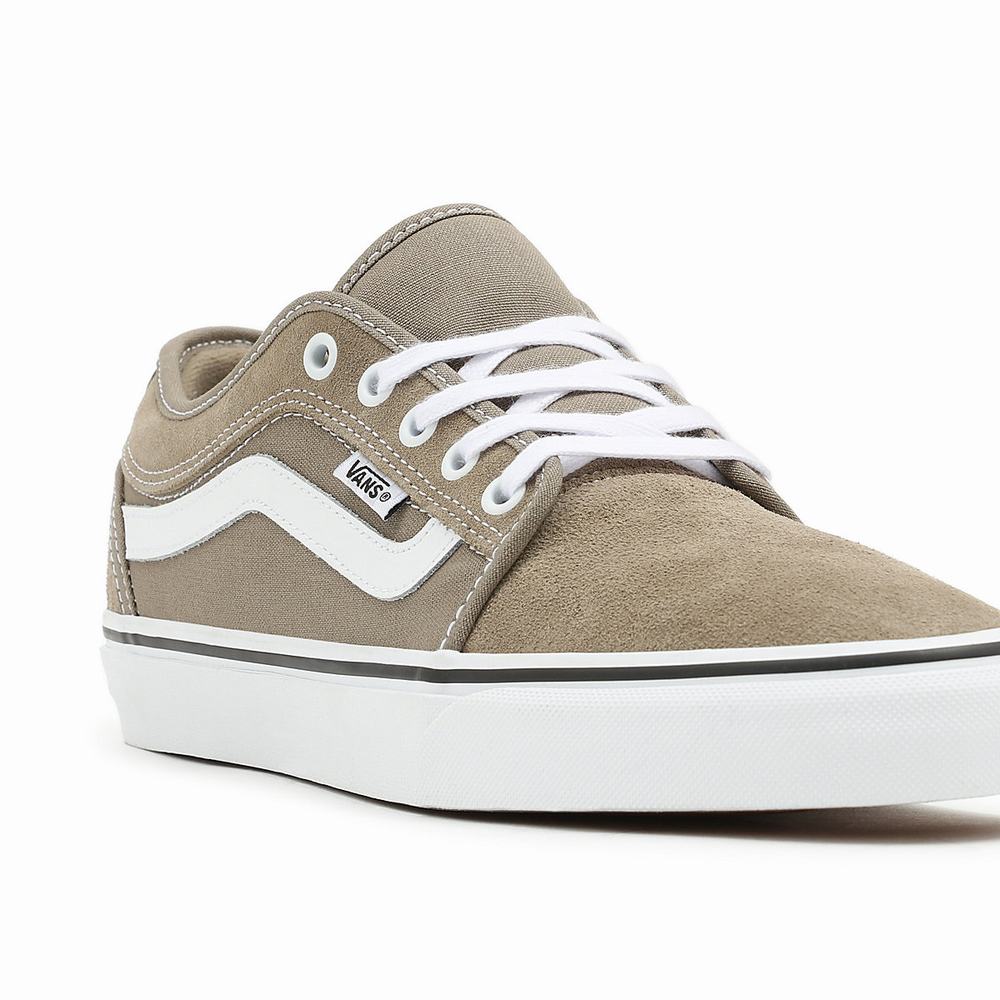 Men's Vans Chukka Low Sidestripe Sneakers Beige | USA59407