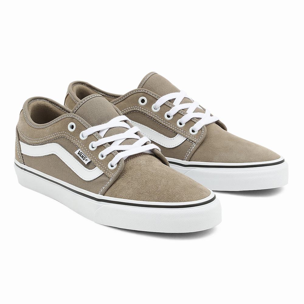 Men\'s Vans Chukka Low Sidestripe Sneakers Beige | USA59407