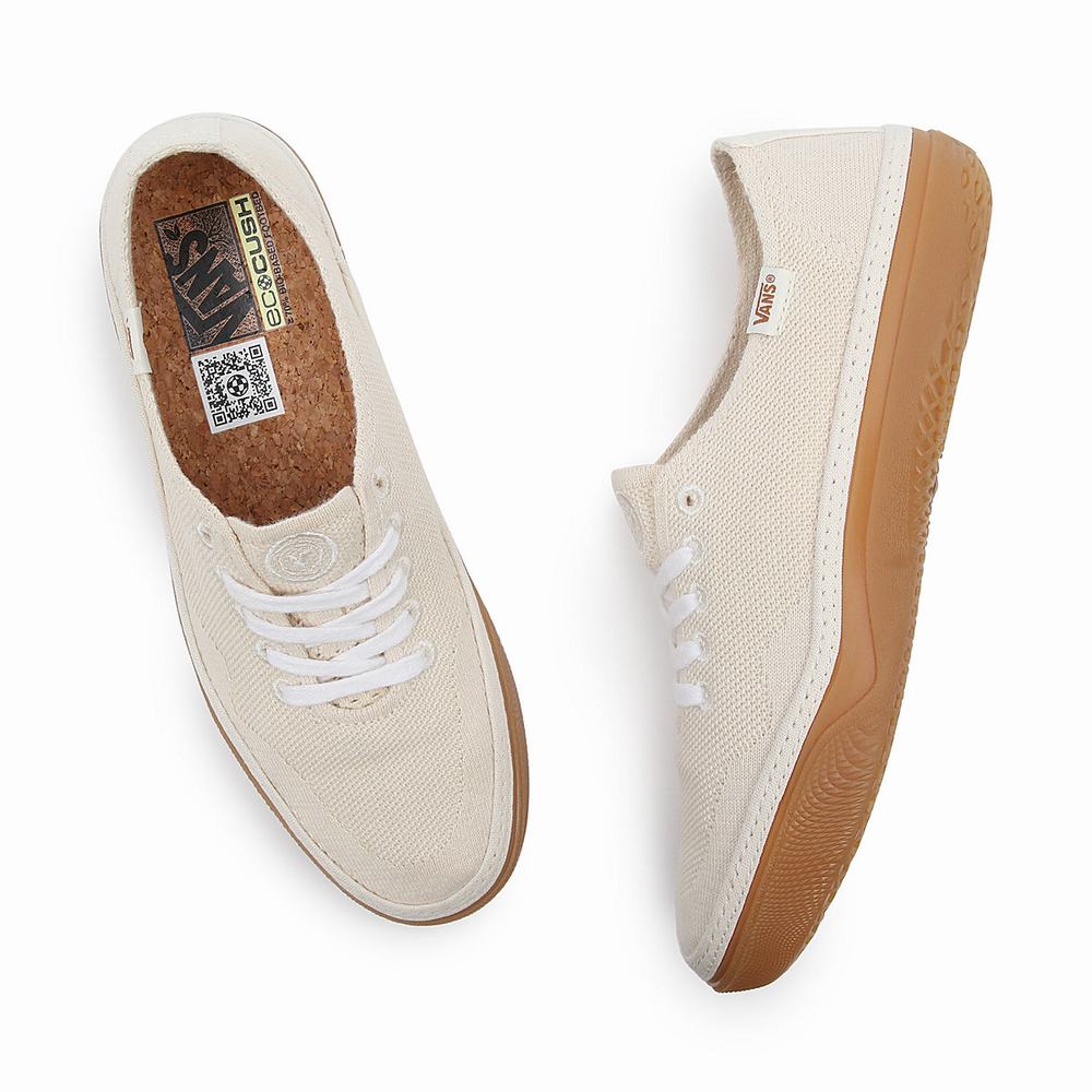 Men's Vans Circle Vee Sneakers Beige | USA96437