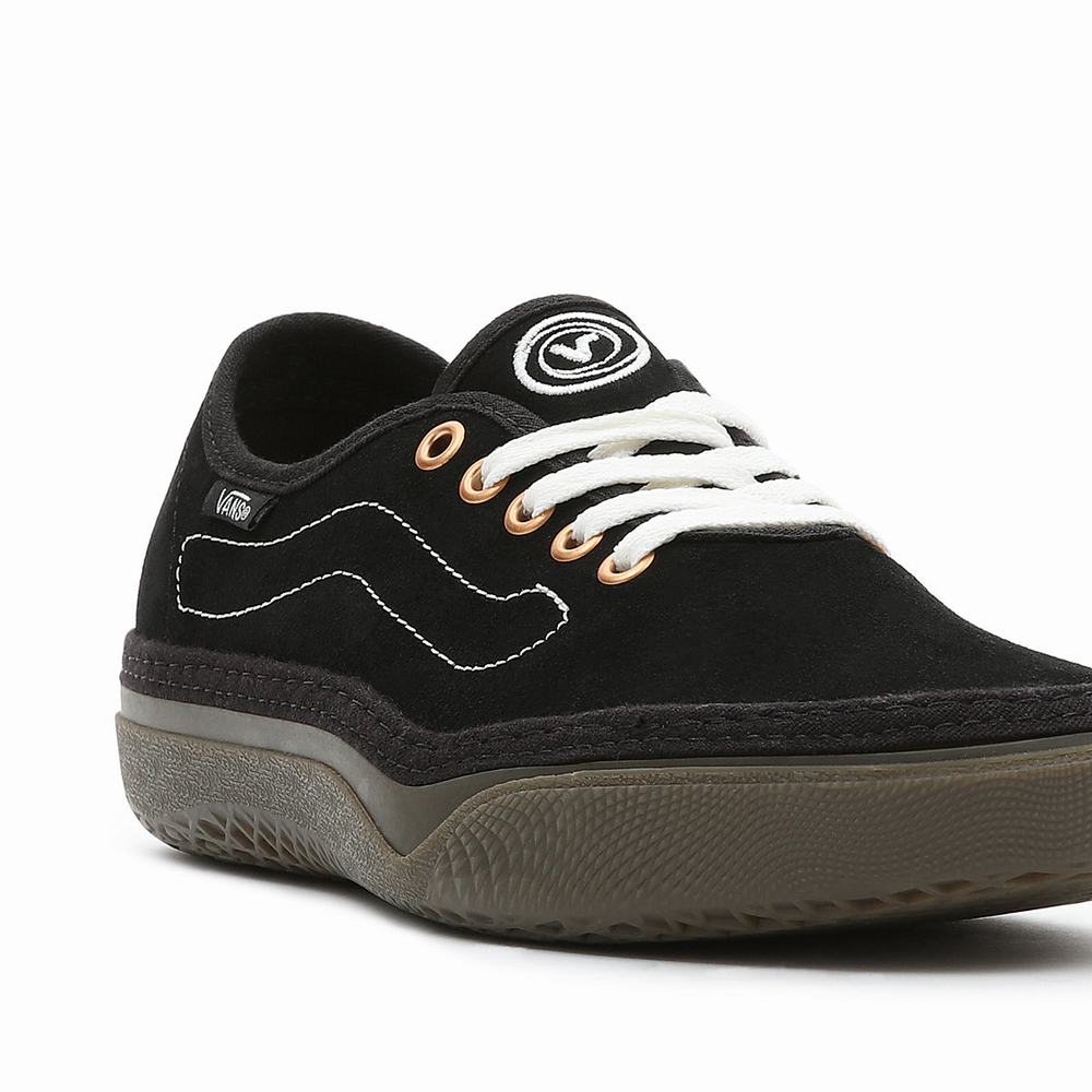 Men's Vans Circle Vee Sneakers Black | USA78490