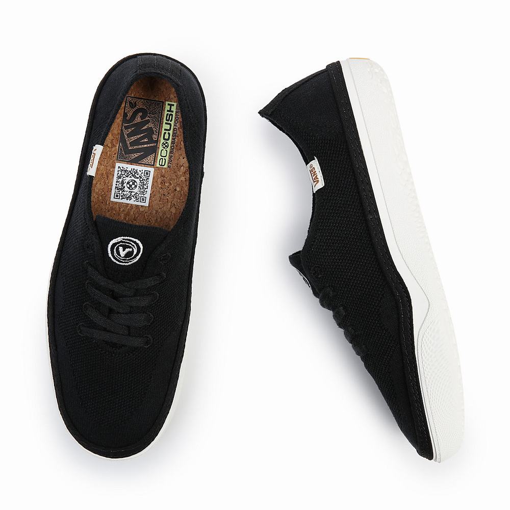 Men's Vans Circle Vee Sneakers Black | USA92307