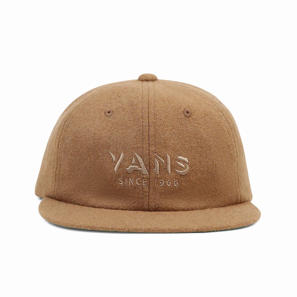 Men\'s Vans Clark Vintage Unstructured Hats Brown | USA23059