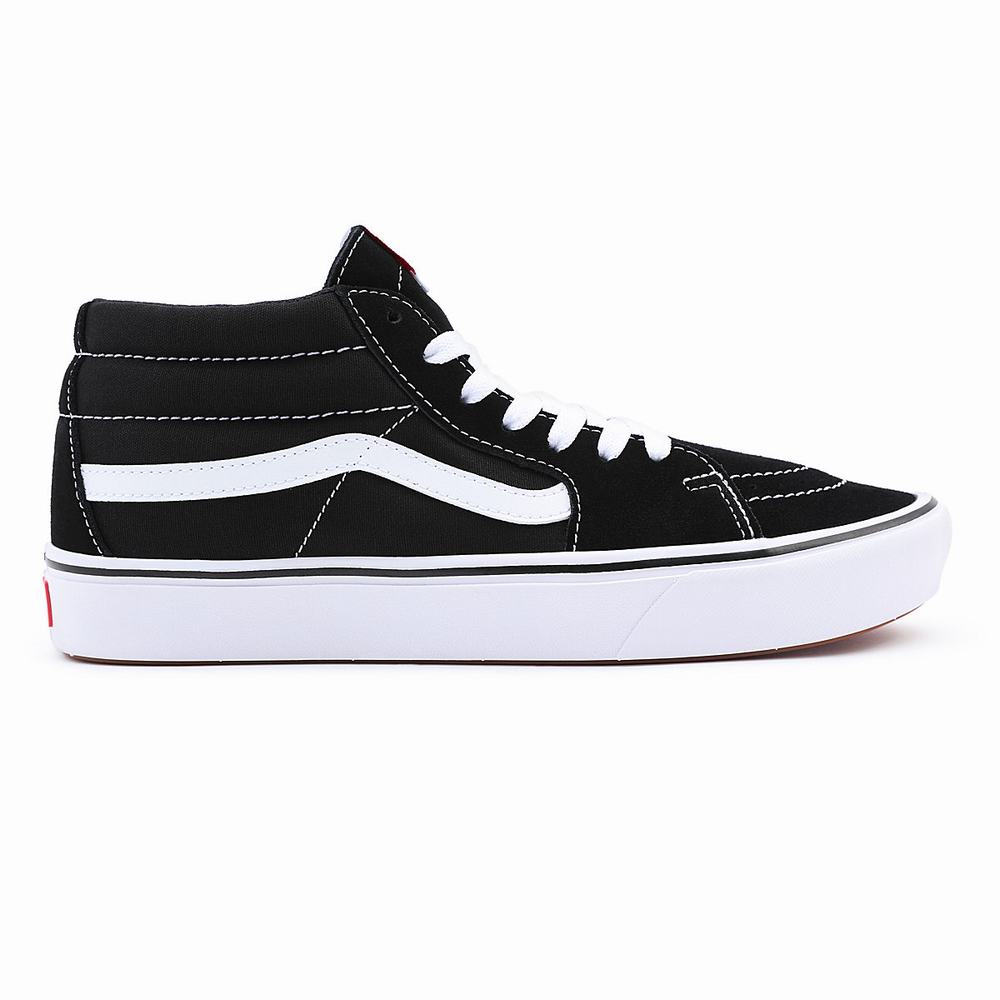 Men's Vans Classic ComfyCush Sk8-Mid Sneakers Black | USA24961