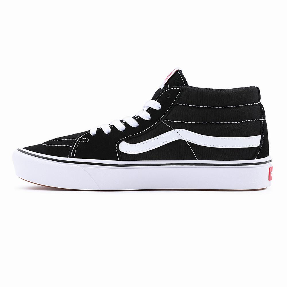 Men's Vans Classic ComfyCush Sk8-Mid Sneakers Black | USA24961