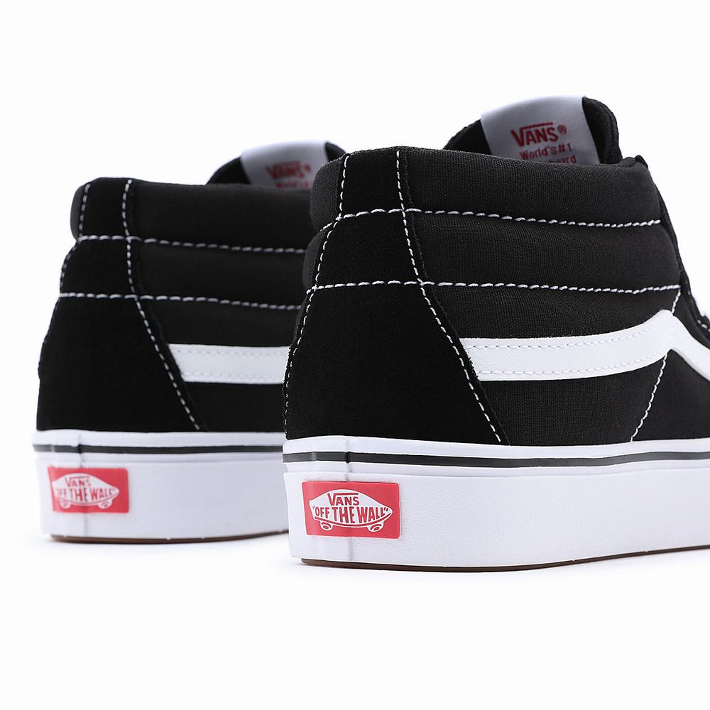 Men's Vans Classic ComfyCush Sk8-Mid Sneakers Black | USA24961