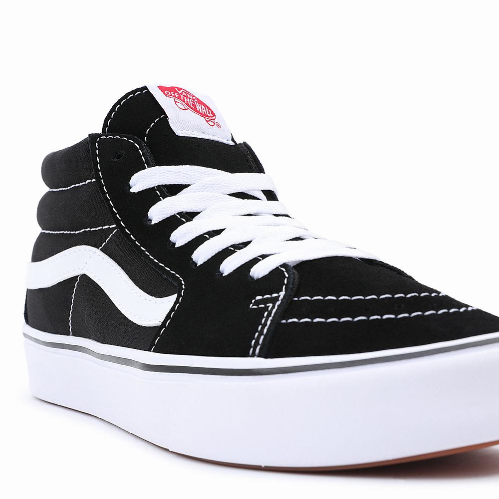 Men's Vans Classic ComfyCush Sk8-Mid Sneakers Black | USA24961