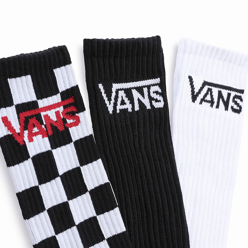 Men's Vans Classic Crew (3 pairs) Socks Black | USA82519