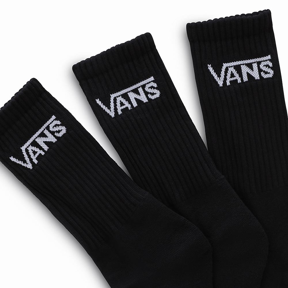 Men's Vans Classic Crew (3 pairs) Socks Black | USA85469