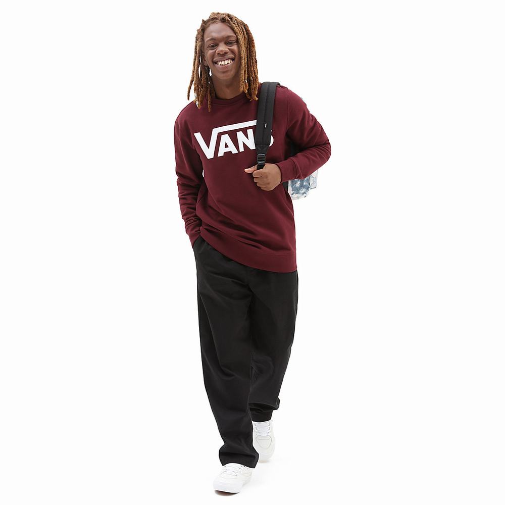 Men's Vans Classic Crew II Sweatshirts Red | USA39164