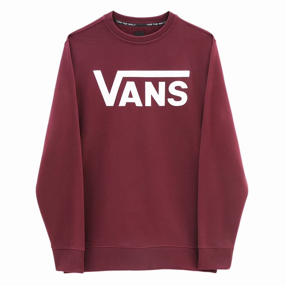 Men's Vans Classic Crew II Sweatshirts Red | USA39164