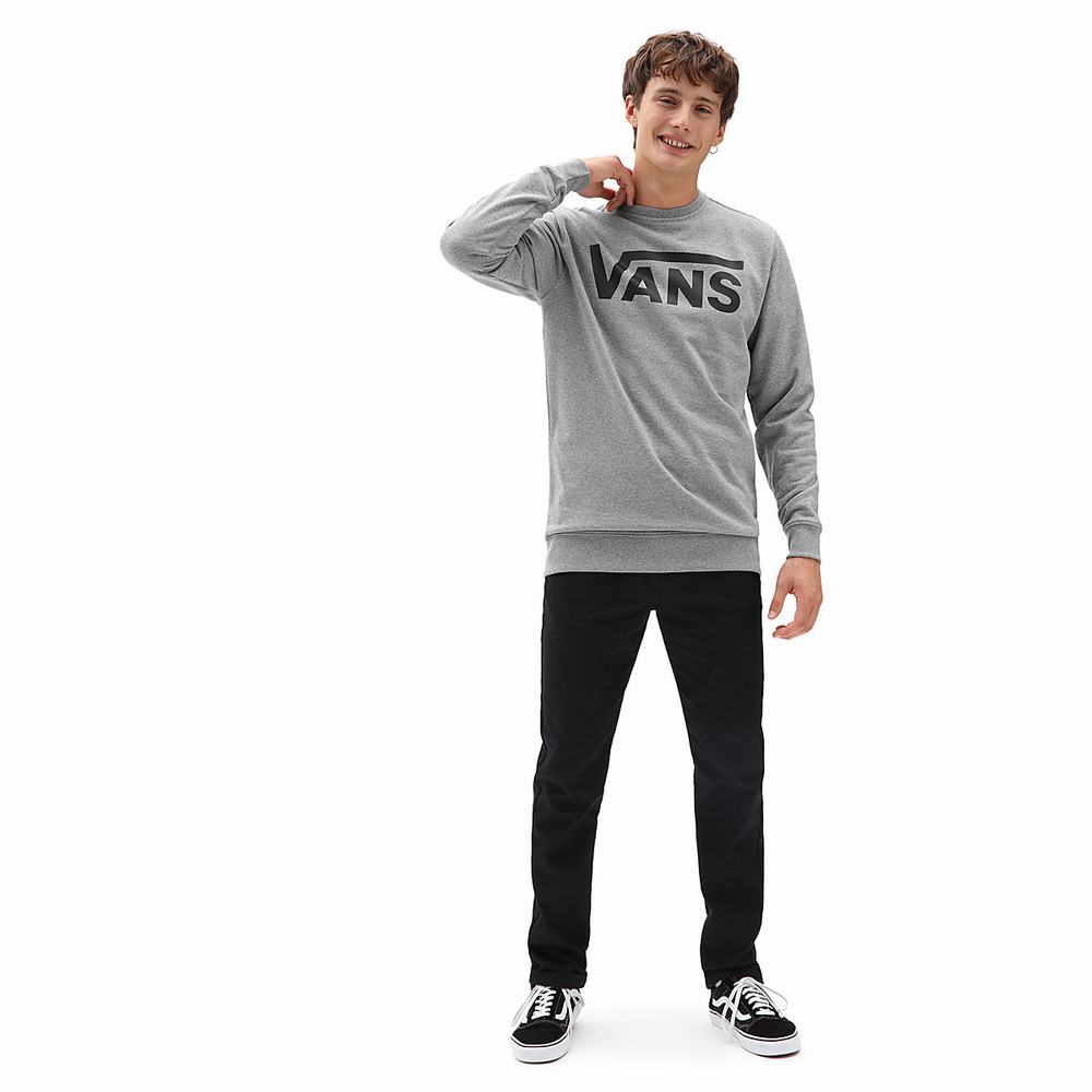 Men's Vans Classic Crew Sweatshirts Grey | USA14653