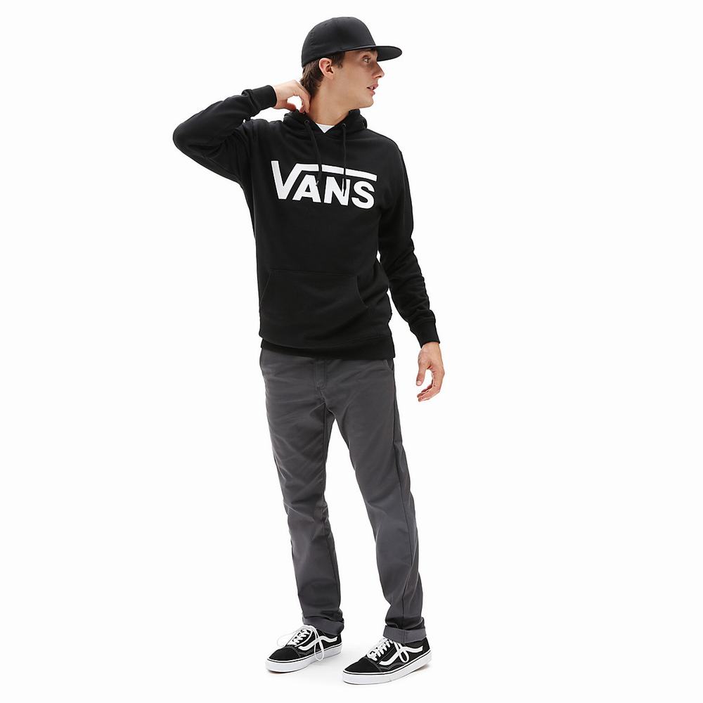 Men's Vans Classic Hoodie Black / White | USA31492