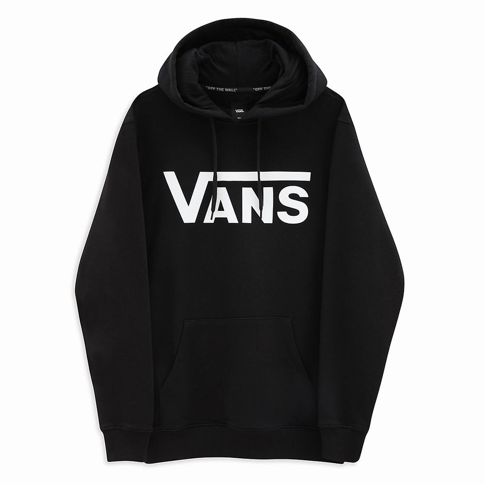 Men's Vans Classic Hoodie Black / White | USA31492