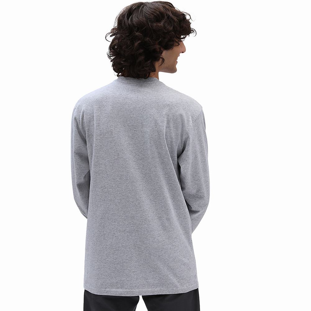 Men's Vans Classic Long Sleeve T Shirts Grey | USA87250