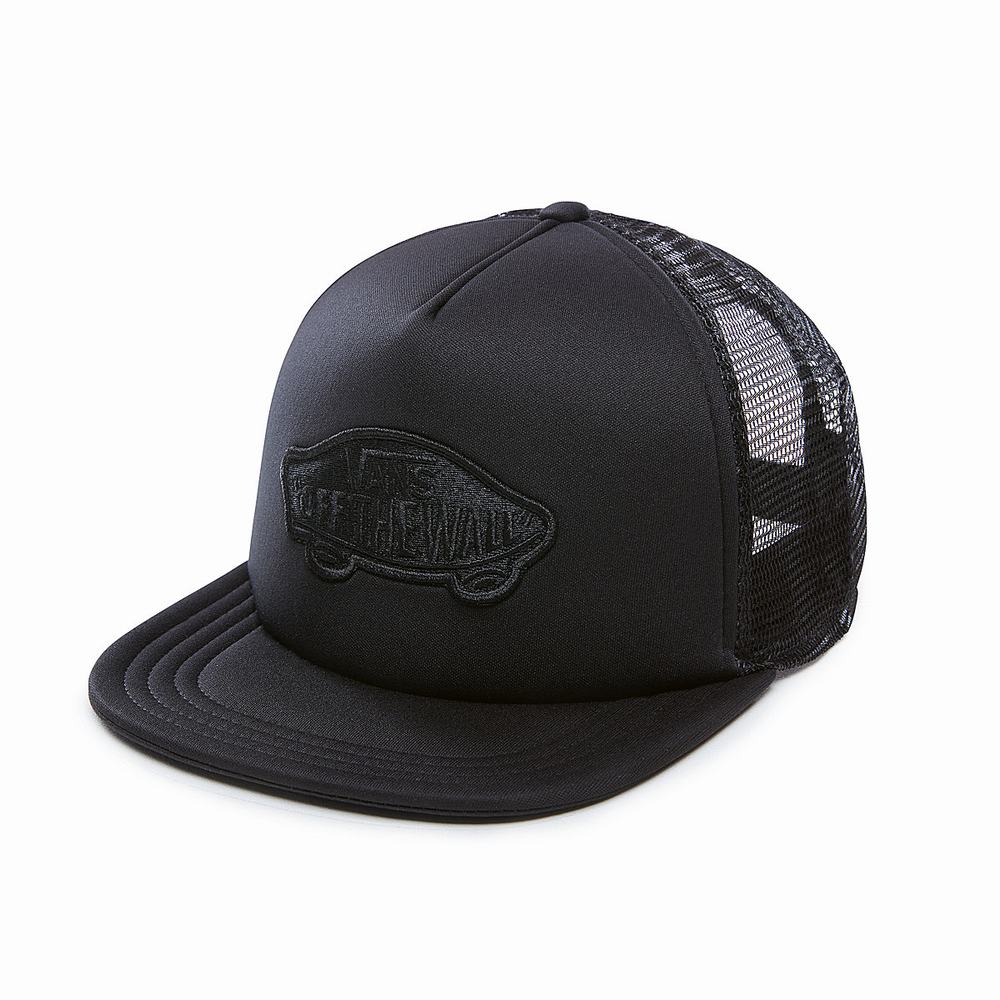 Men's Vans Classic Patch Trucker Hats Black | USA70452