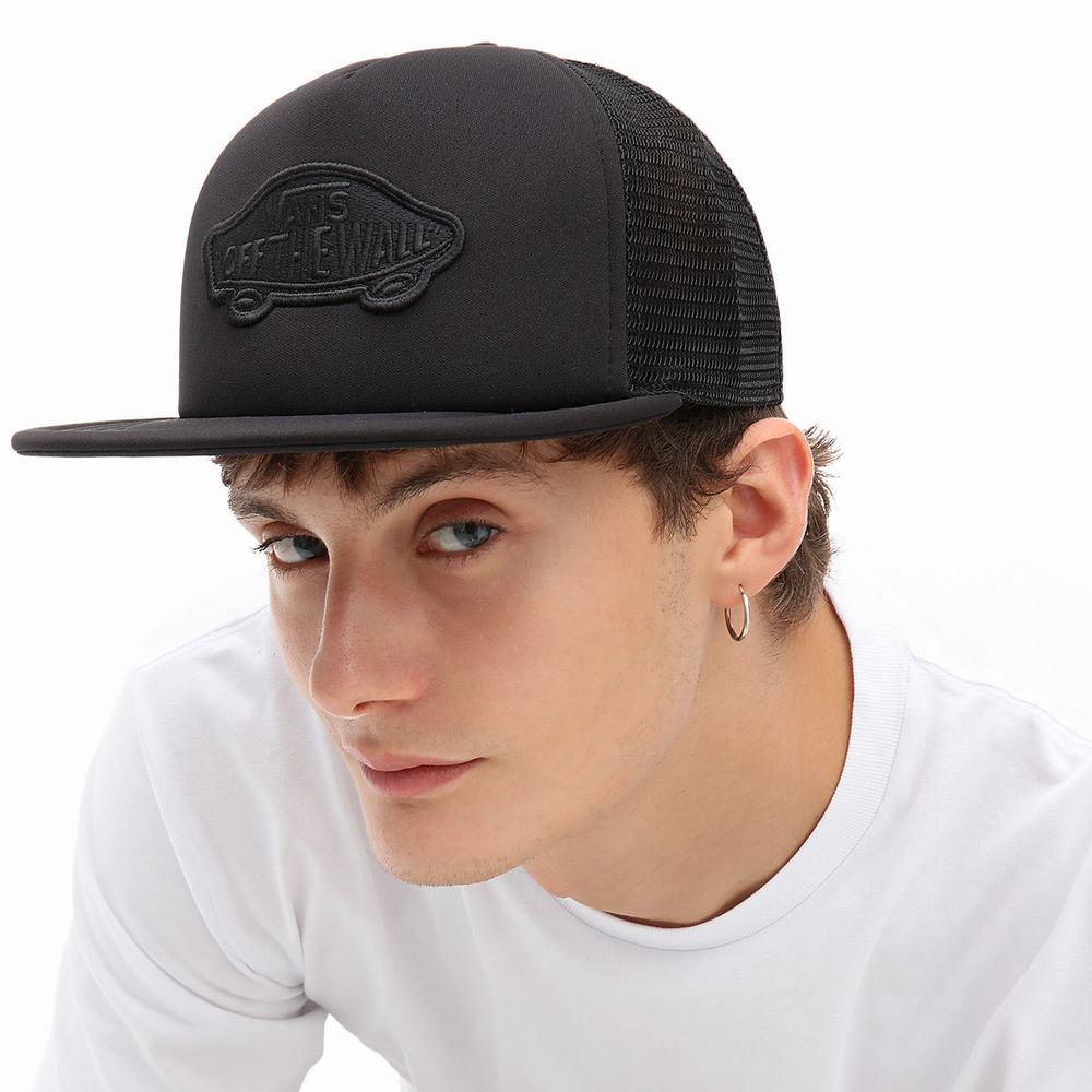 Men's Vans Classic Patch Trucker Hats Black | USA70452