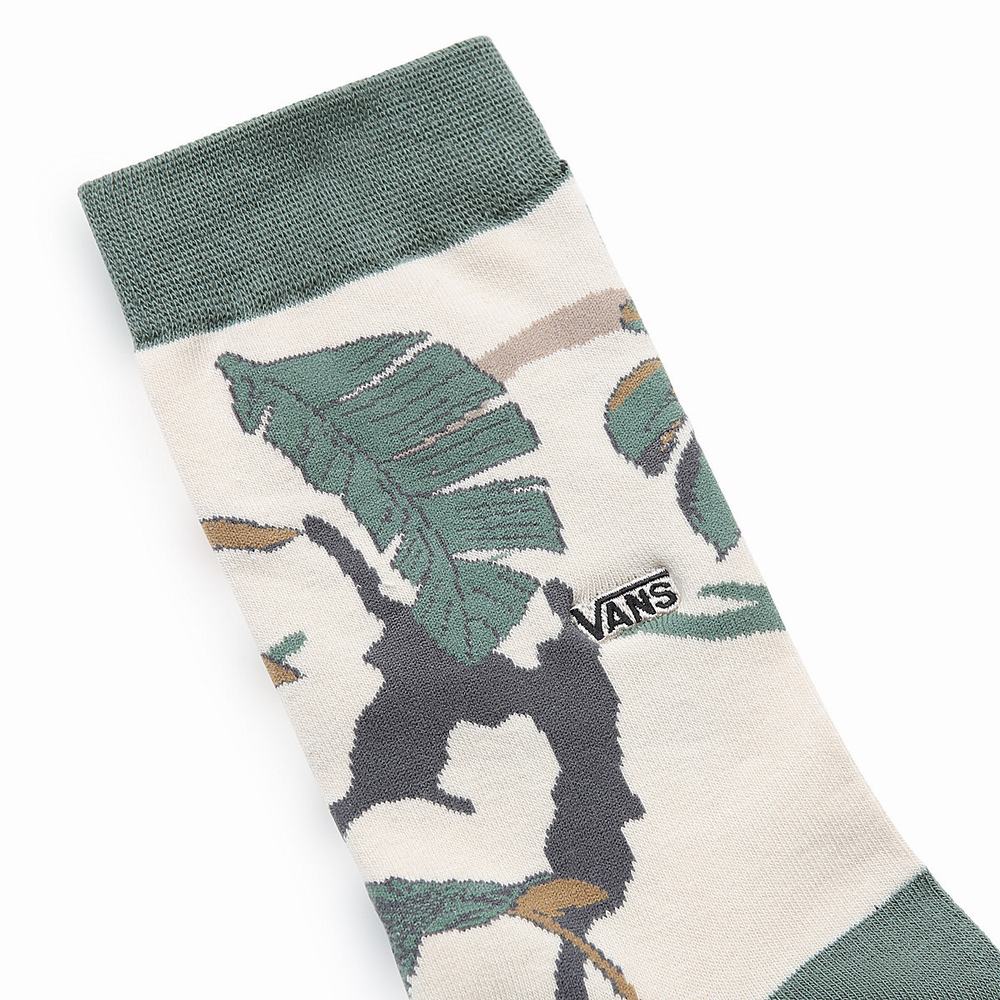 Men's Vans Classic Print 3/4 Crew (1 pair) Socks Green | USA27936