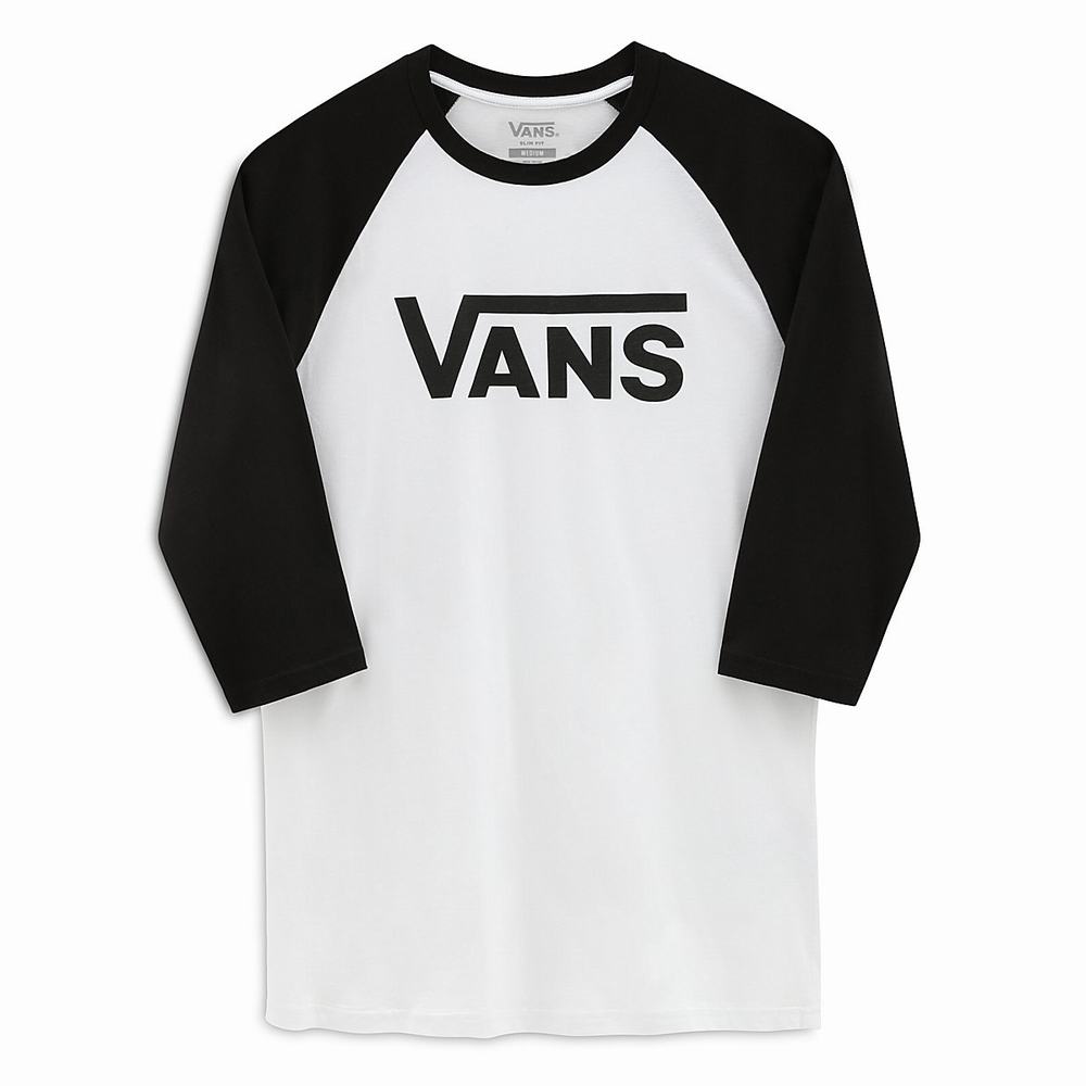 Men's Vans Classic Raglan T Shirts White | USA27890