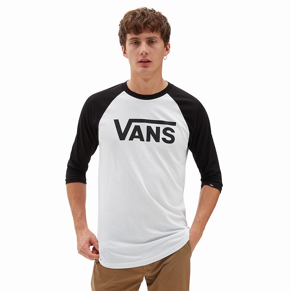 Men\'s Vans Classic Raglan T Shirts White | USA27890