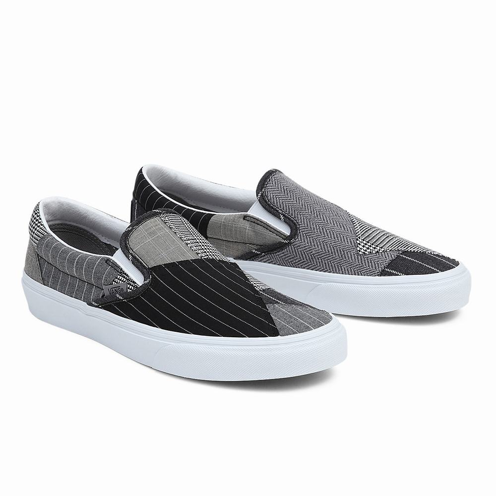 Men\'s Vans Classic Slip-On Patchwork Slip On Shoes Grey | USA84791