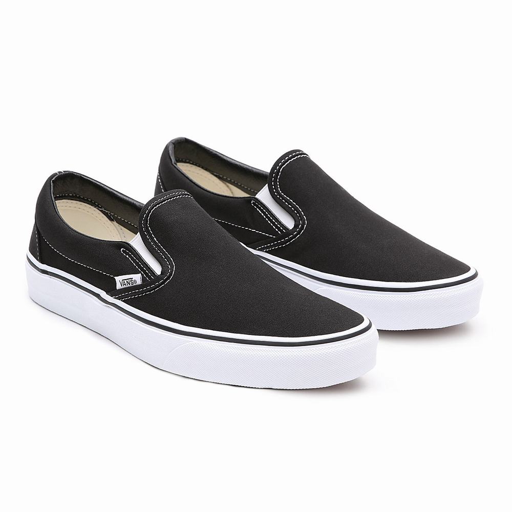 Men\'s Vans Classic Slip On Shoes Black | USA56842