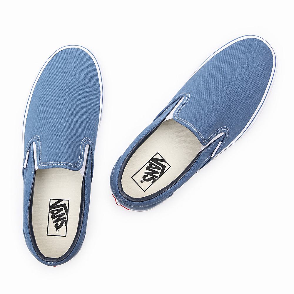 Men's Vans Classic Slip On Shoes Blue | USA38690