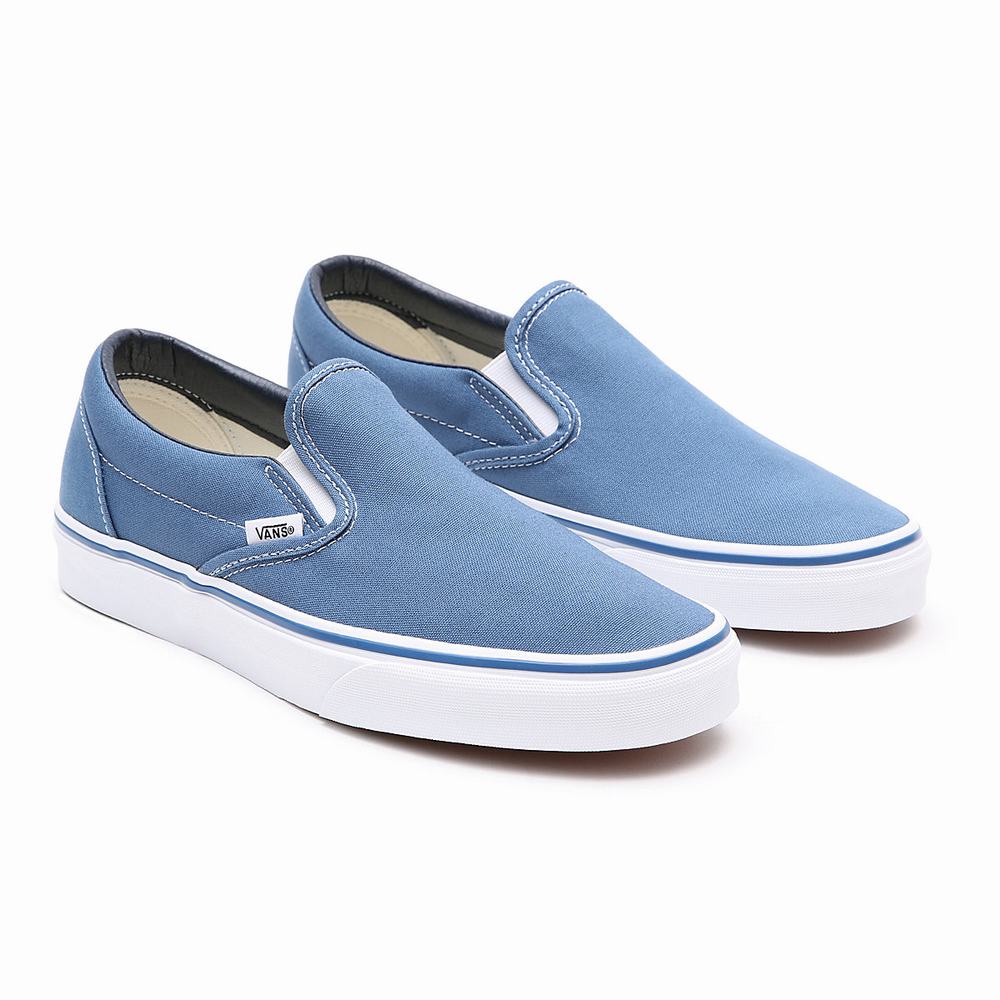 Men\'s Vans Classic Slip On Shoes Blue | USA38690