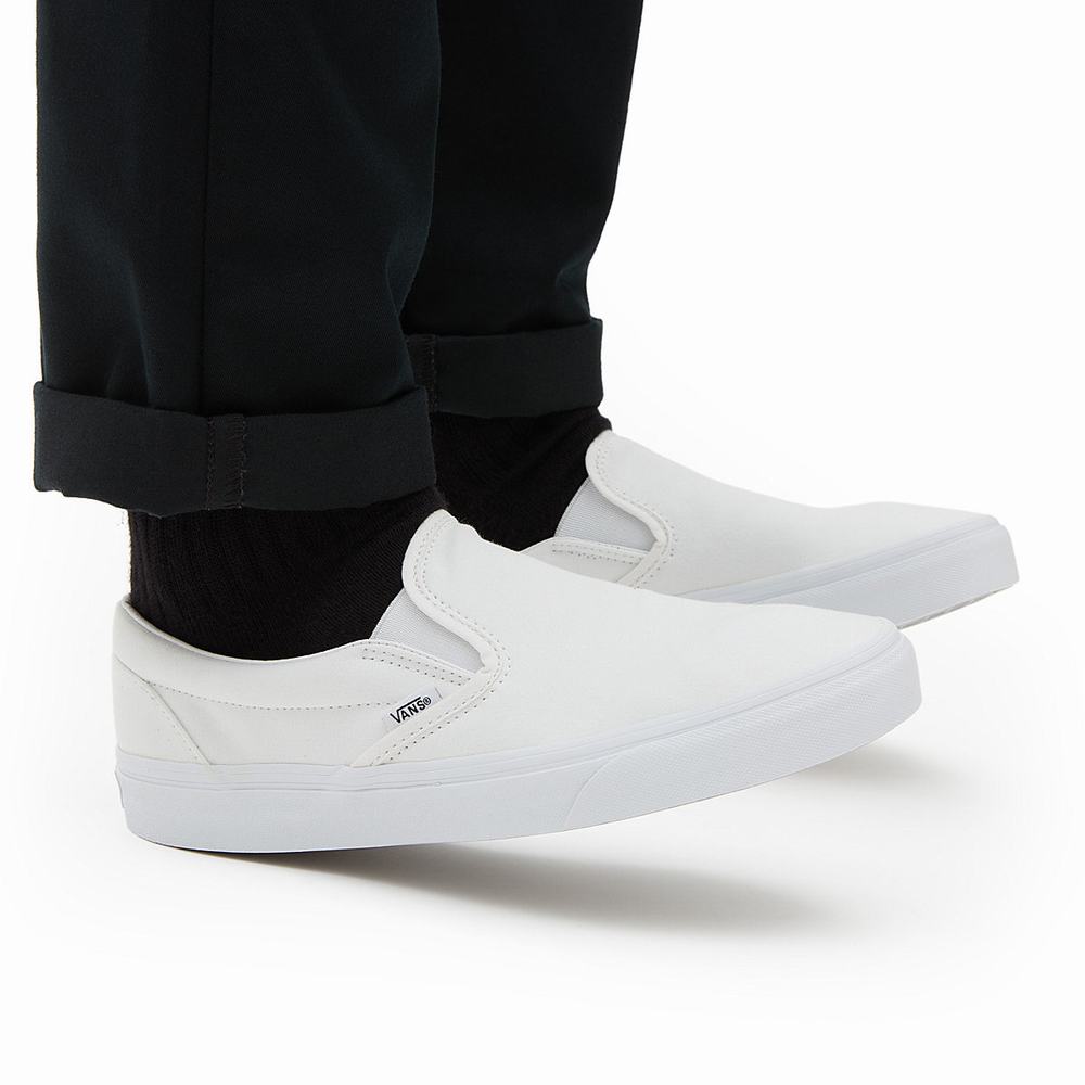 Men's Vans Classic Slip On Shoes White | USA01832