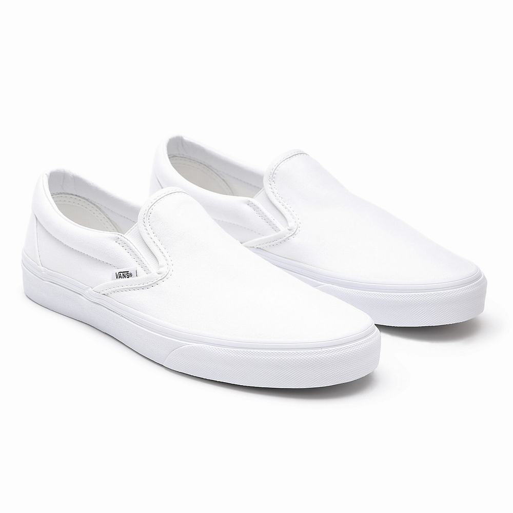 Men\'s Vans Classic Slip On Shoes White | USA01832