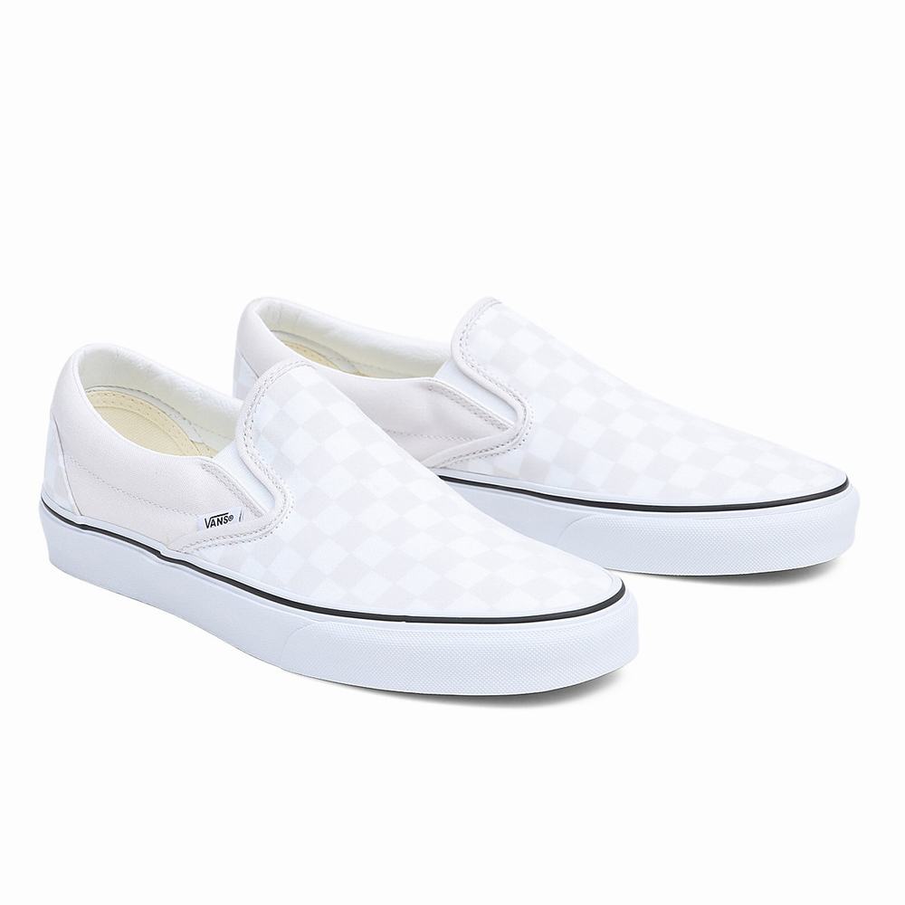 Men\'s Vans Classic Slip On Shoes White | USA71032