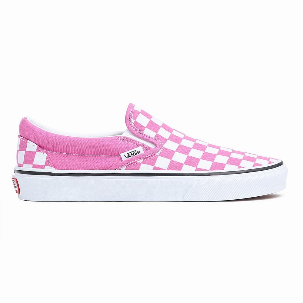 Men's Vans Classic Slip On Shoes White / Pink | USA73195