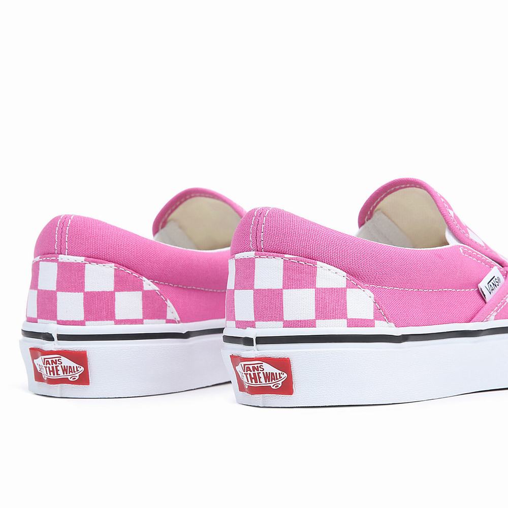 Men's Vans Classic Slip On Shoes White / Pink | USA73195