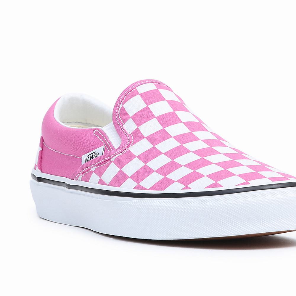 Men's Vans Classic Slip On Shoes White / Pink | USA73195