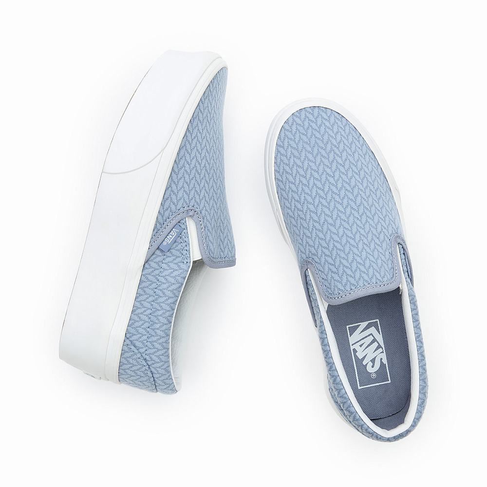 Men's Vans Classic Slip-On Stackform Slip On Shoes Blue | USA74036