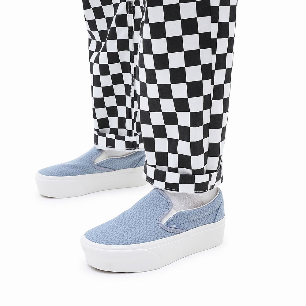 Men's Vans Classic Slip-On Stackform Slip On Shoes Blue | USA74036