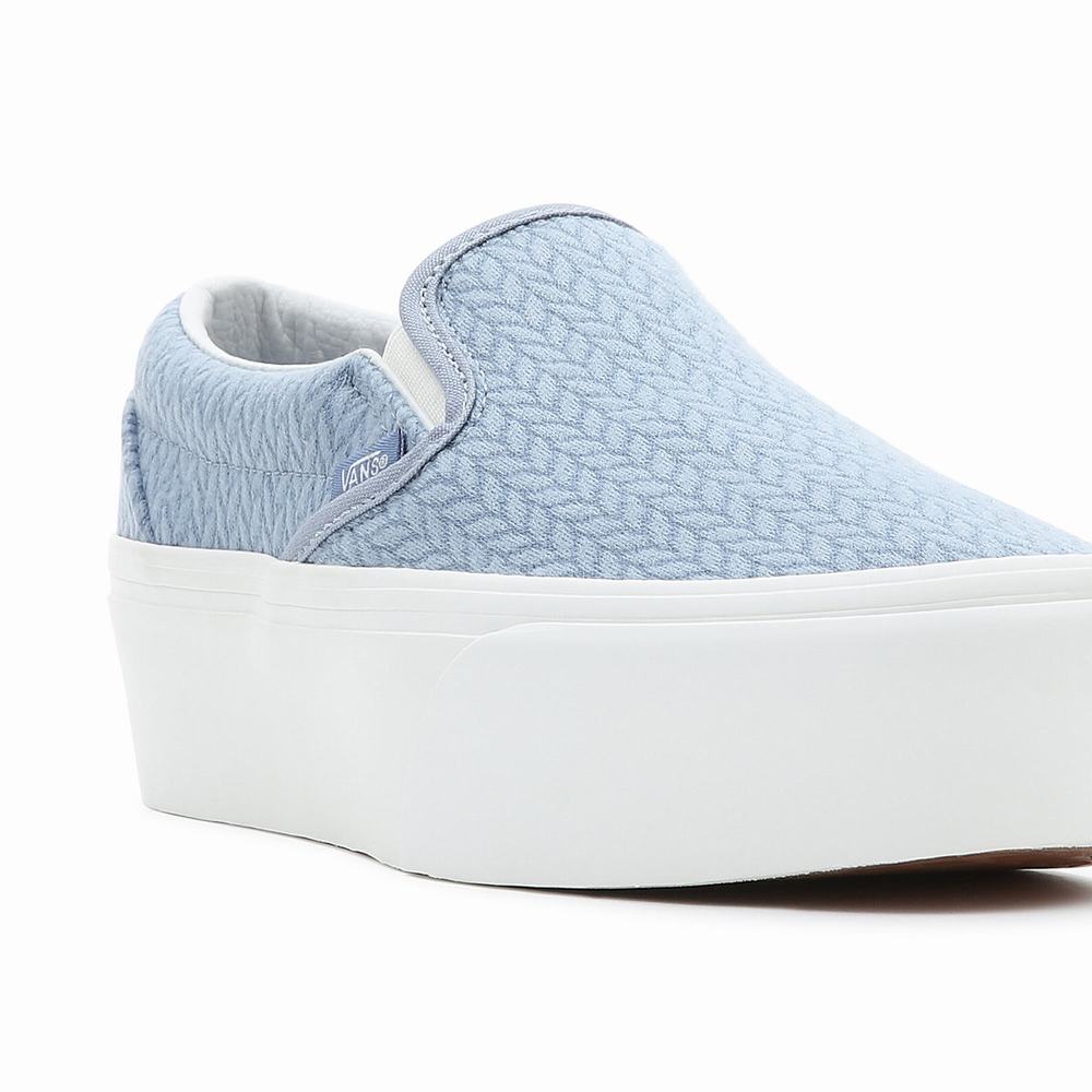 Men's Vans Classic Slip-On Stackform Slip On Shoes Blue | USA74036